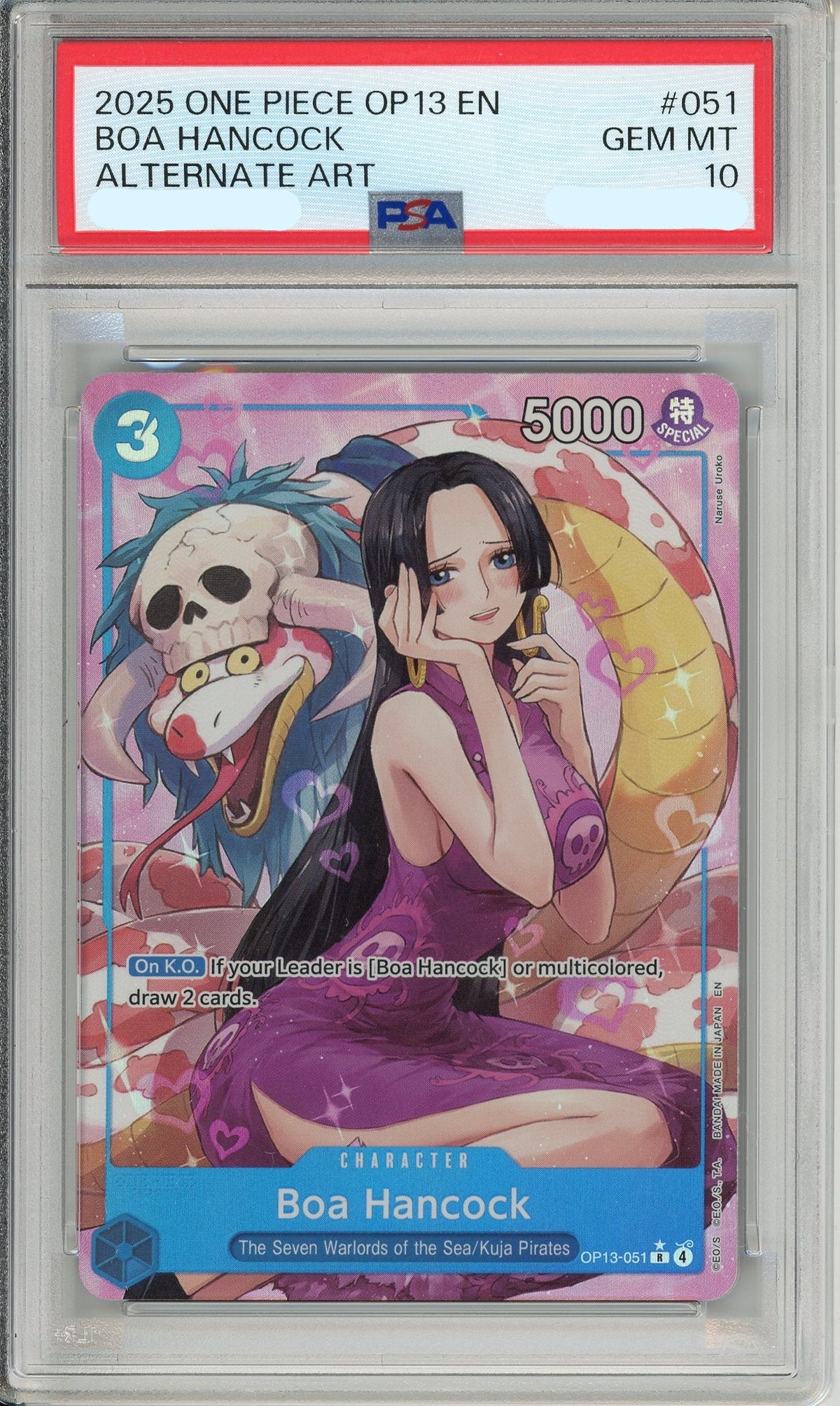 One Piece Graded: Boa Hancock OP13-051 Alternate Art PSA 10